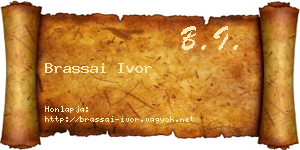 Brassai Ivor névjegykártya